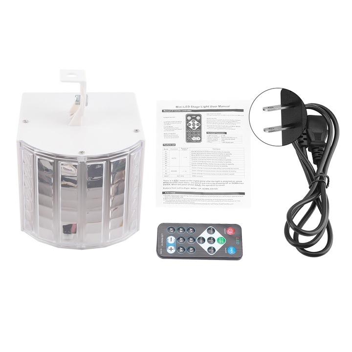 LED forgószínpadi lámpa, Jormftte, fehér, 20W, 11.3x14x9.5cm, távirányítóval