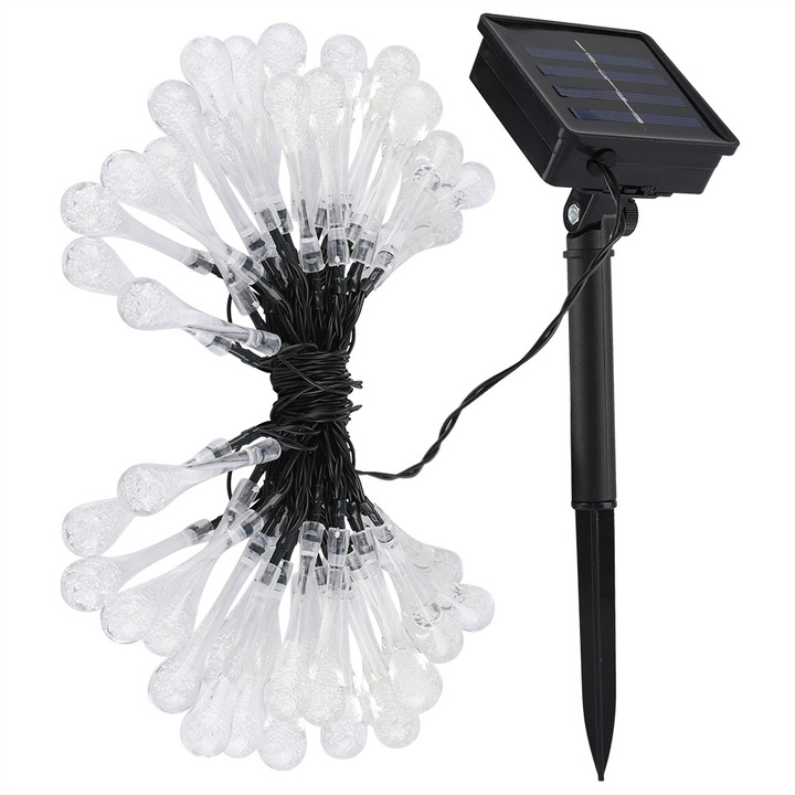 Lumina solara LED 50 lumini, Jormftte, 5m, alb cald, impermeabil