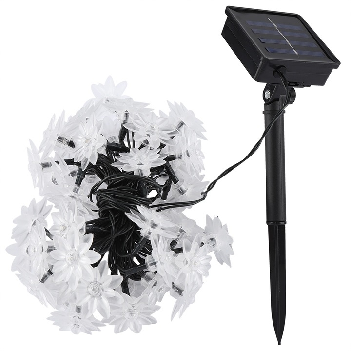 Lumina solara LED 50 lumini, Jormftte, 5m, alb cald, impermeabil