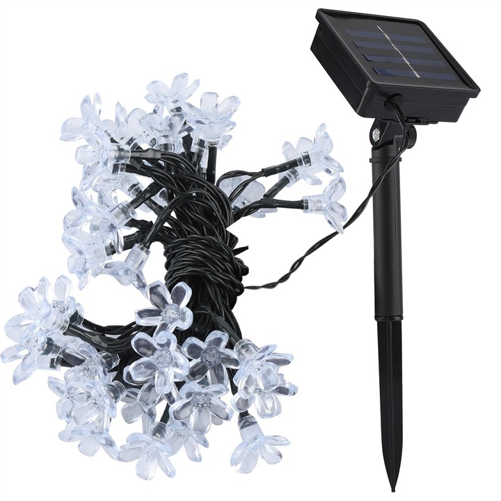 Lumina solara LED 50 lumini, Jormftte, 5m, alb cald, impermeabil