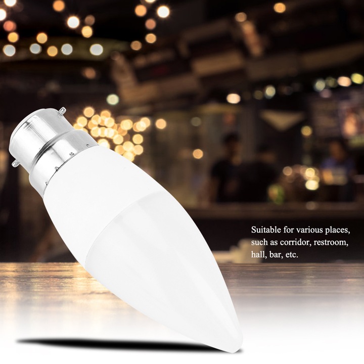 Színváltós LED izzó, Jormftte, 3W, B22, távirányítóval, 11x3,8cm