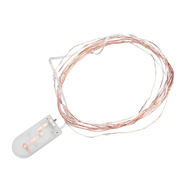 LED-es lámpa, Jormftte, 30 fény, 3m, elemes tápellátás, meleg szín, beltéri és kültéri használatra