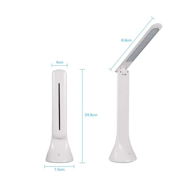 LED-es olvasólámpa asztali lámpával, érintésérzékelős, USB-ről tölthető, állítható