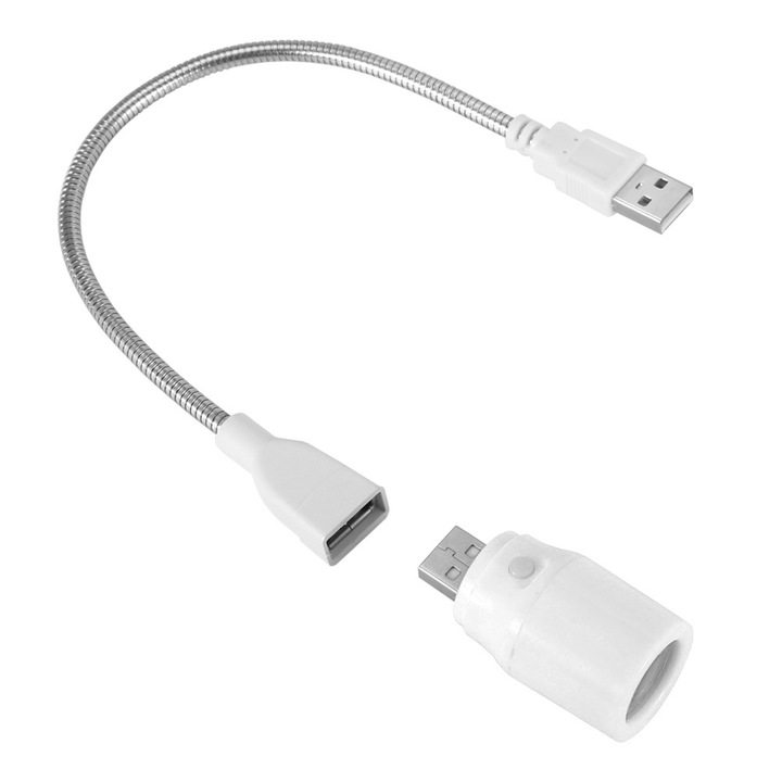 LED lámpa, Jormftte 5V 1W, műanyag, fehér, USB-vel, mérete 25x50mm
