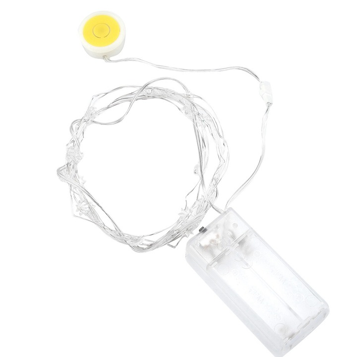 2m 20LED Hideg fehér virág stílusú LED fényfüzér otthoni ünnepi dekorációhoz