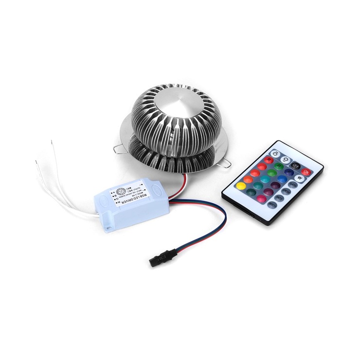 Jormftte 3W LED fali lámpa, színes fény, egyedi design, 10x10x8cm