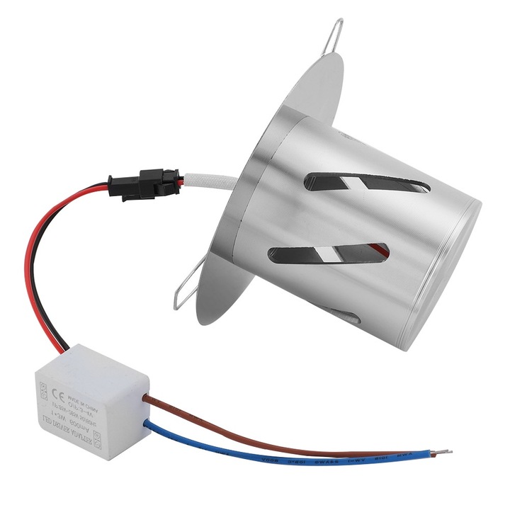 LED mennyezeti lámpa, Jormftte, 3W, beépíthető, tiszta fehér, 100x63mm, távirányító nélkül