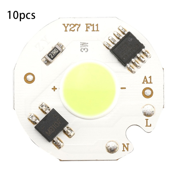 10 db COB dióda készlet, 3W, Jormftte, alumínium, zöld, AC220V