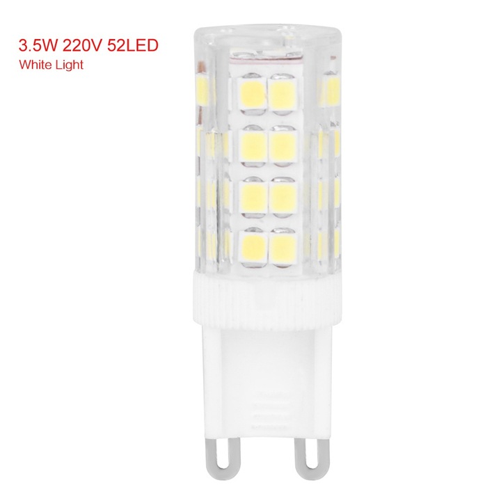 Jormftte szabályozható LED izzó, 3.5W, 220V, 52LED, hideg fehér, G9