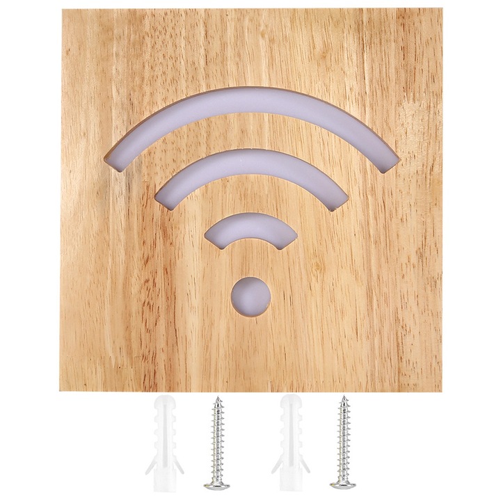 LED fali lámpa fából és akrilból, Jormftte, elegáns dizájn, 24W, 220V, 50000 óra élettartam