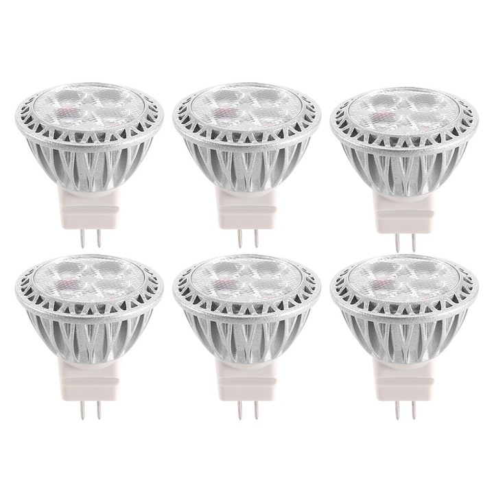 6 db LED izzó készlet, MR11, 3W, Jormftte, meleg fehér, 35x38mm