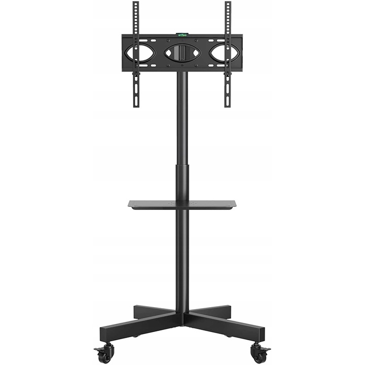 Стойка за мобилна телевизия Luka, 23-60 инча, 40 кг, VESA 100x100-600x400 мм, регулируема височина 1300-1700 мм, 360 колела