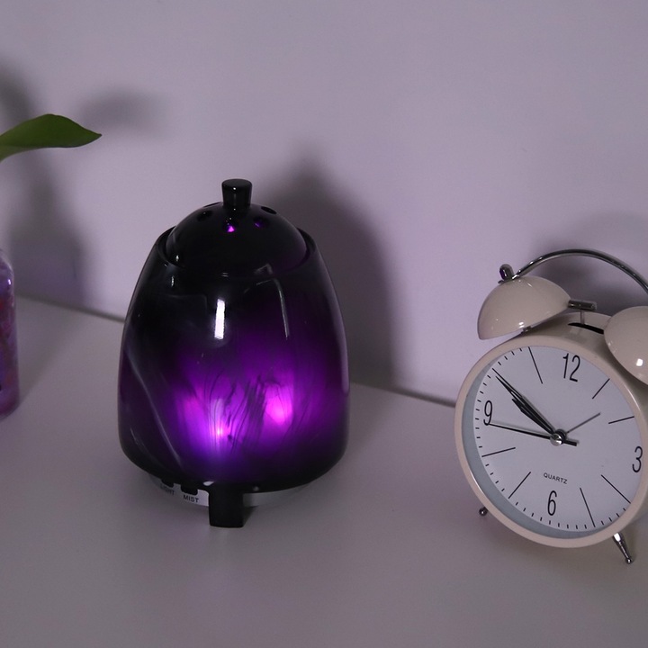 Jormftte 100 ml-es hordozható párásító hét színű lámpával, folyamatos és szakaszos permetezési móddal, 13x16,5 cm