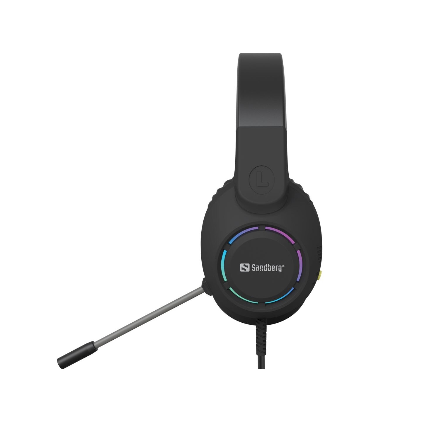 Casti cu fir Sandberg BossBlaster, microfon, RGB, negru, 2m