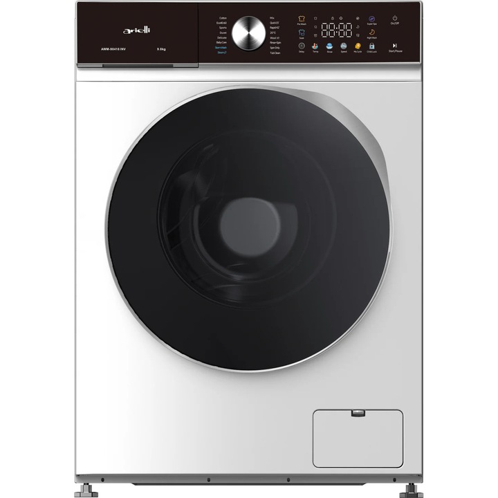 Masina de spalat rufe ARIELLI AWM-90416 INV, motor Inverter, clasa A, 16 programe de spalare, pornire intarziata, Alba