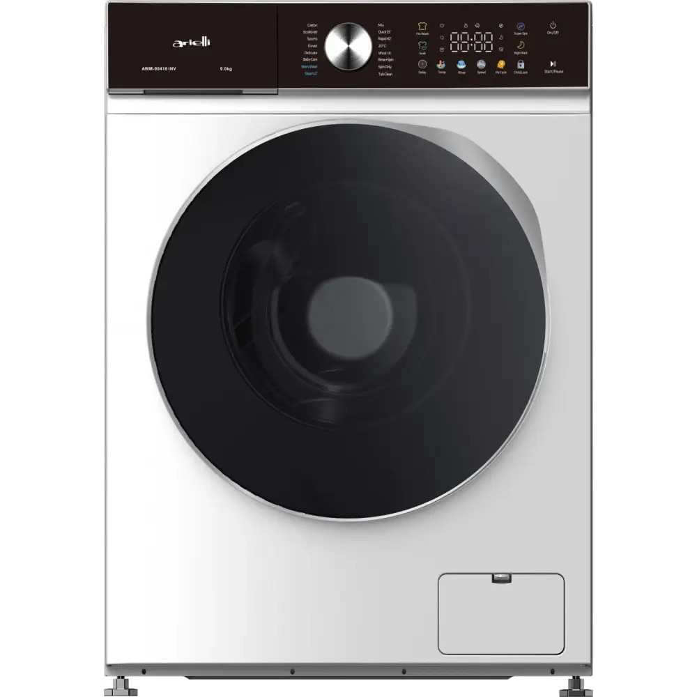 Masina de spalat rufe ARIELLI AWM-90416 INV, motor Inverter, clasa A, 16 programe de spalare, pornire intarziata, Alba