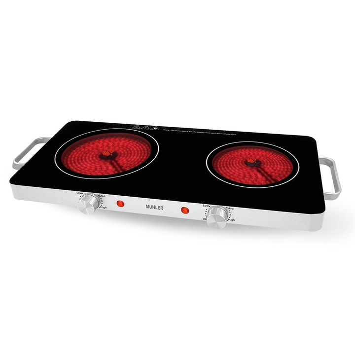 Котлон керамичен Muhler MHP-2022IS, двоен, 1800W+1000W