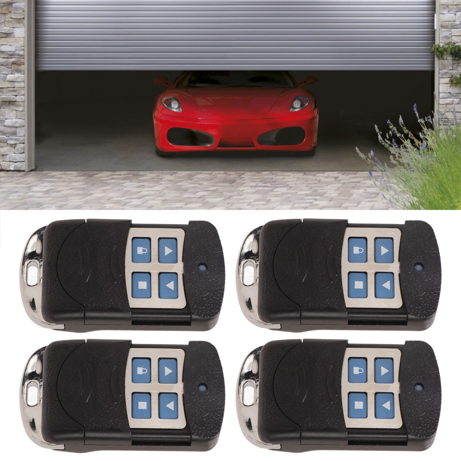 Telecomanda 433 MHz, Mmgoqqt, 4 canale, functie anti-furt, multicolor, set de 4 bucati