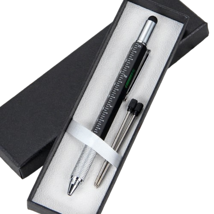 Pix multifunctional hexagonal cu scara, metal, negru, 6 in 1