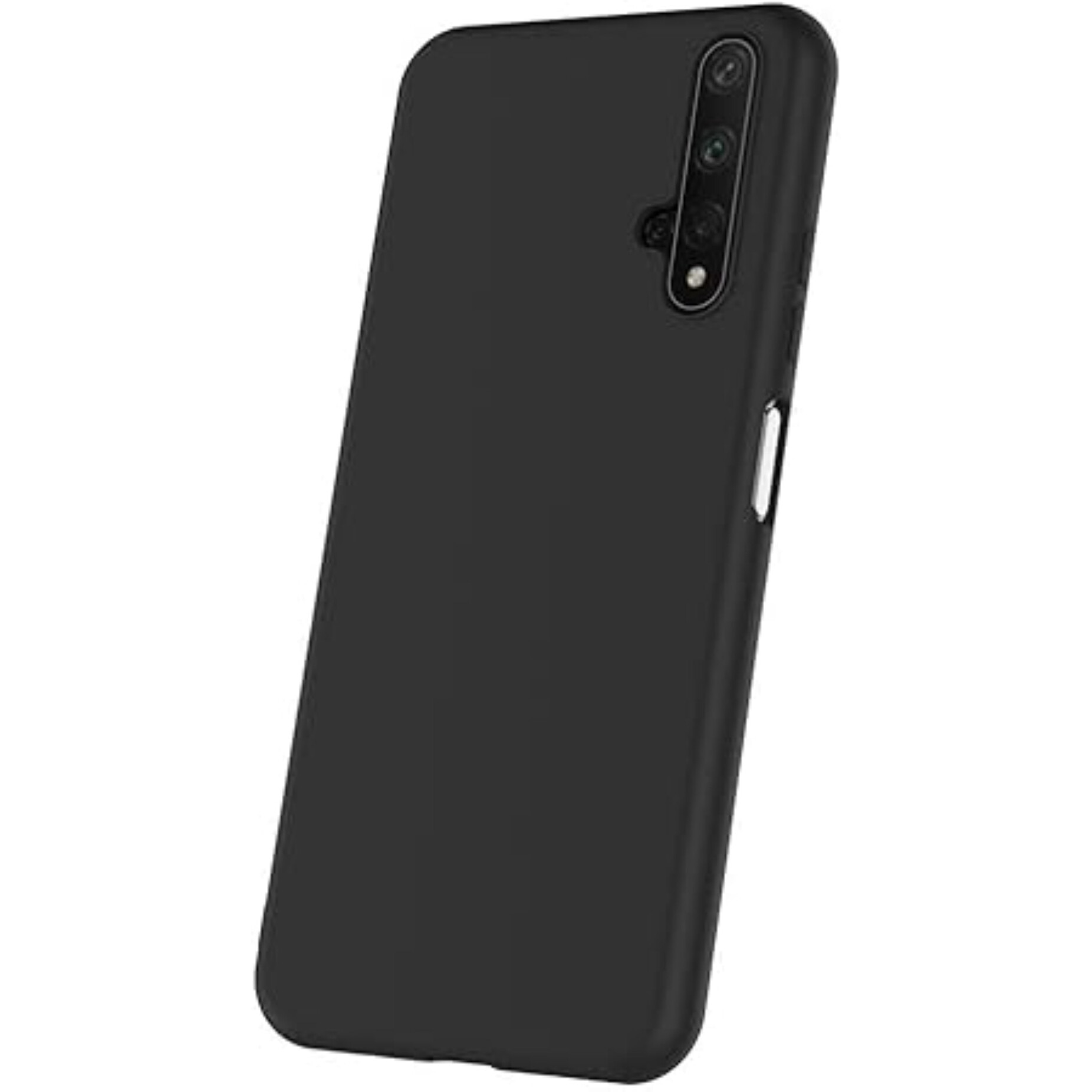 Carcasa pentru telefon, pentru Huawei Nova 5T, Husa subtire rezistenta la socuri, mata, material TPU amortizat, silicon, negru