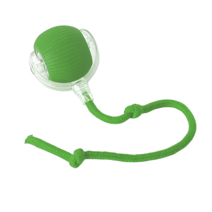 Interaktív játék macskáknak, motoros labda, 3 mozgásmód, USB töltés, zöld