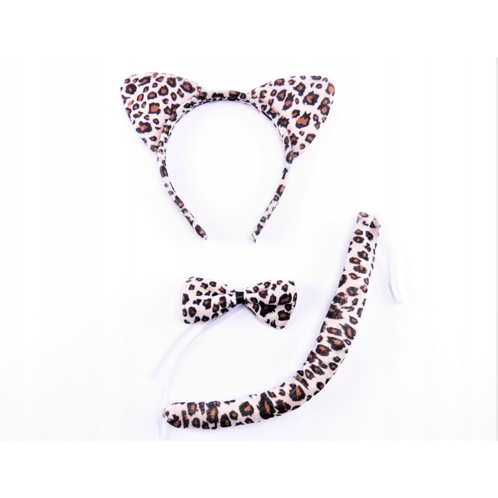 Costum carnaval Tropic, set 3 piese, leopard, Multicolor