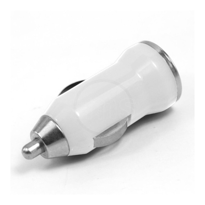 USB autós töltő adapter 1A Fehér