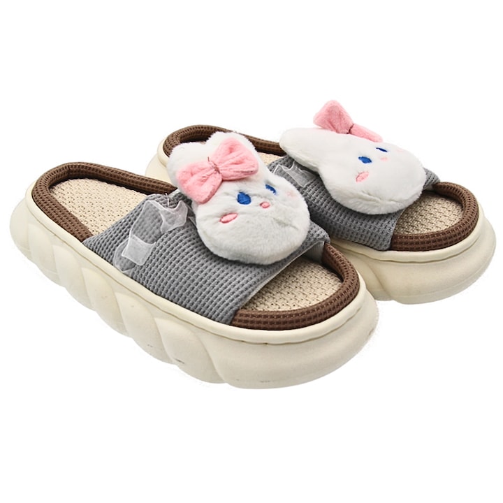 Kitty-pillow-slipper, Gri, 40