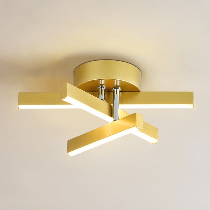 Aplica LED Zig Zag Auriu Rotund, 25 x 20 x 10 cm, 24 W, LALELULI®