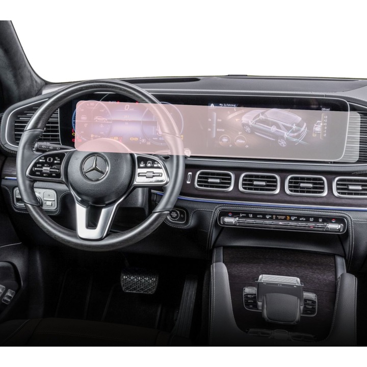 Folie Protectie Navigatie Mercedes Benz GLE (W167) 2019-2023, Duragon, protectie Display Navigatie, silicon Mat, Anti-zgarieturi, Anti-amprenta, Anti-reflex, Regenerabila, Flexibila, Anti-Shock, kit instalare