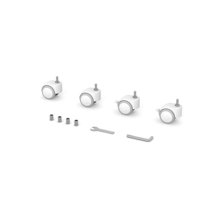 Set de rotile pentru patut, Veres, alb