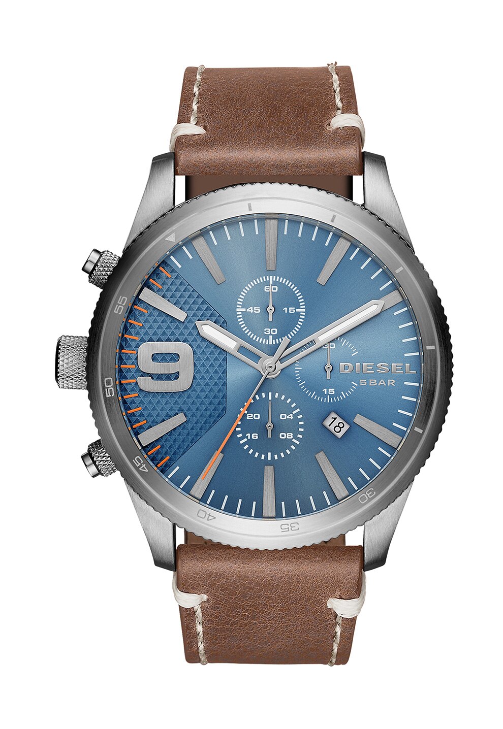 Diesel Ceas cronograf maro cu argintiu