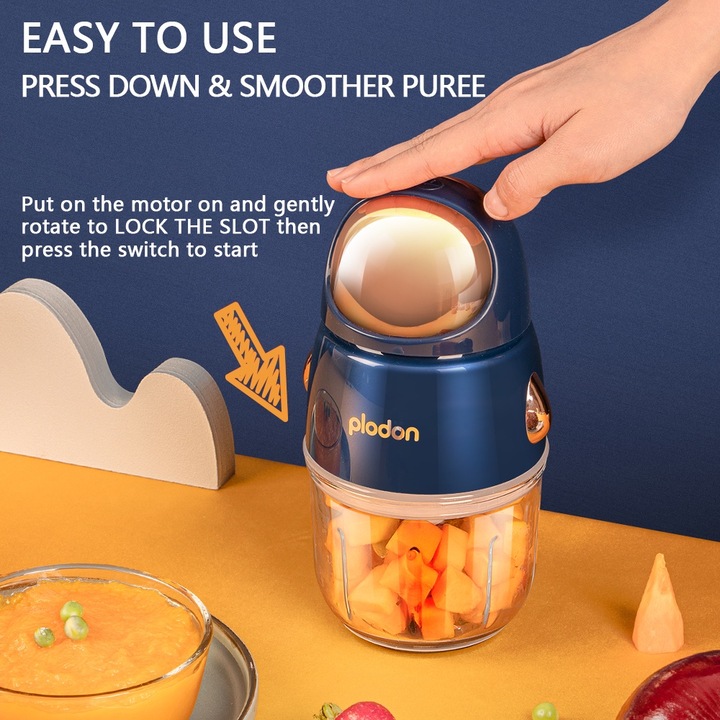 Konyhai robotgép püréhez, Plodon, Turmixgép babáknak, Konyhai robotgép, 300 ml, 8 penge