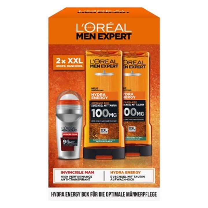 Ajándék szett L'OREAL MEN EXPERT hydra energy (deo-roll 50ml + 2db tusfürdő 400ml)