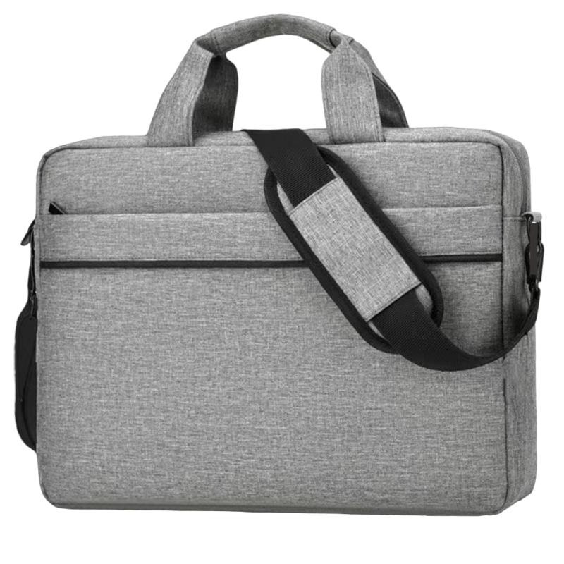 Geanta laptop Luoistu, 15.6 inch, textil, design modern, impermeabil, gri