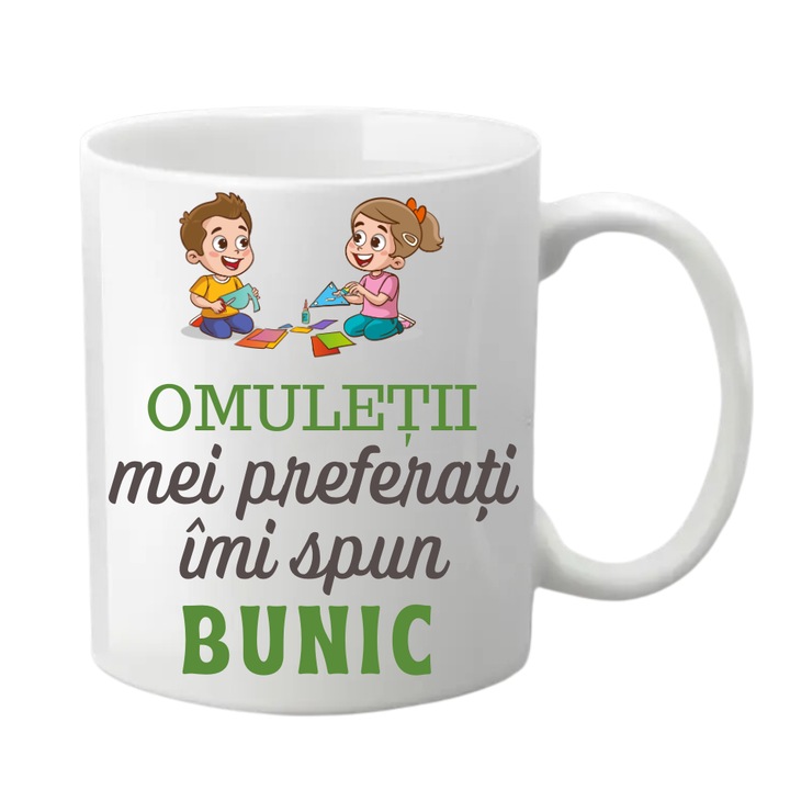 Személyre szabott bögre - Kedvenc kis embereim nagypapának hívnak, fehér, 330 ml