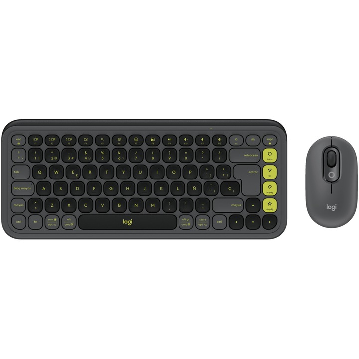 Комплект безжична клавиатура + мишка Logitech POP ICON COMBO, Bluetooth, EasySwitch, Graphite