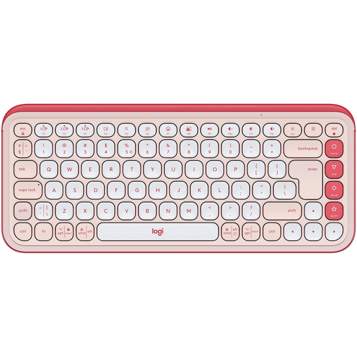 Безжична клавиатура Logitech POP ICON KEYS, Bluetooth, 3 Way Easy-Switch, Rose