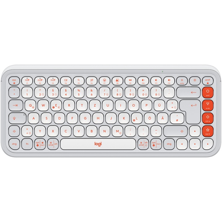 Безжична клавиатура Logitech POP ICON KEYS, Bluetooth, 3 Way Easy-Switch, Off-White