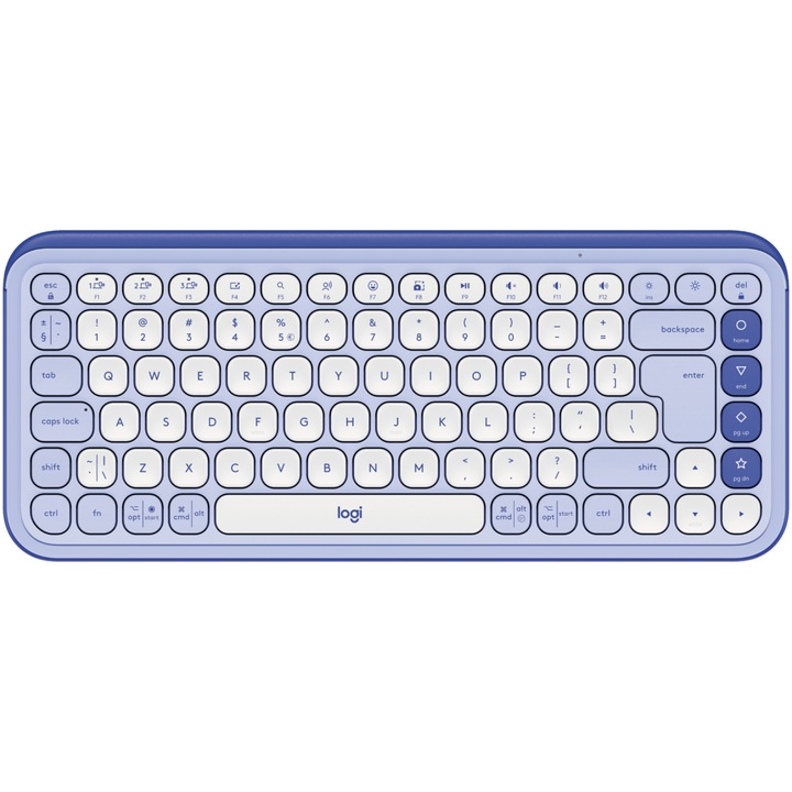 Безжична клавиатура Logitech POP ICON KEYS, Bluetooth, 3 Way Easy-Switch, Lilac