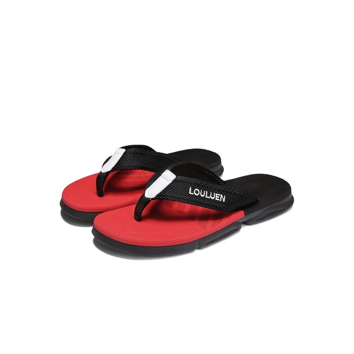 Мъжки чехли Louluen, червено/черно, Червен/Черен