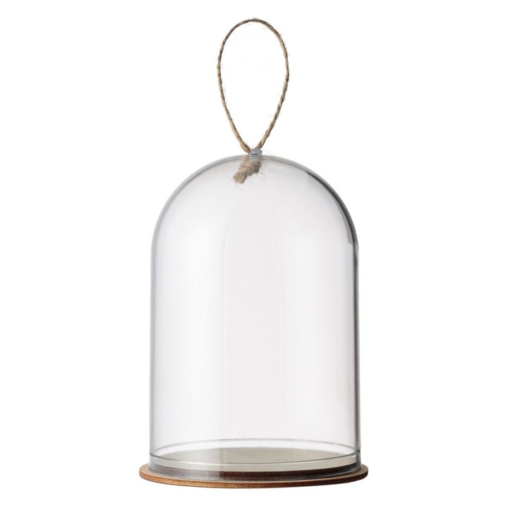 Cupola Craciun, Transparenta si cu Baza din Lemn, Ø7x11.5cm