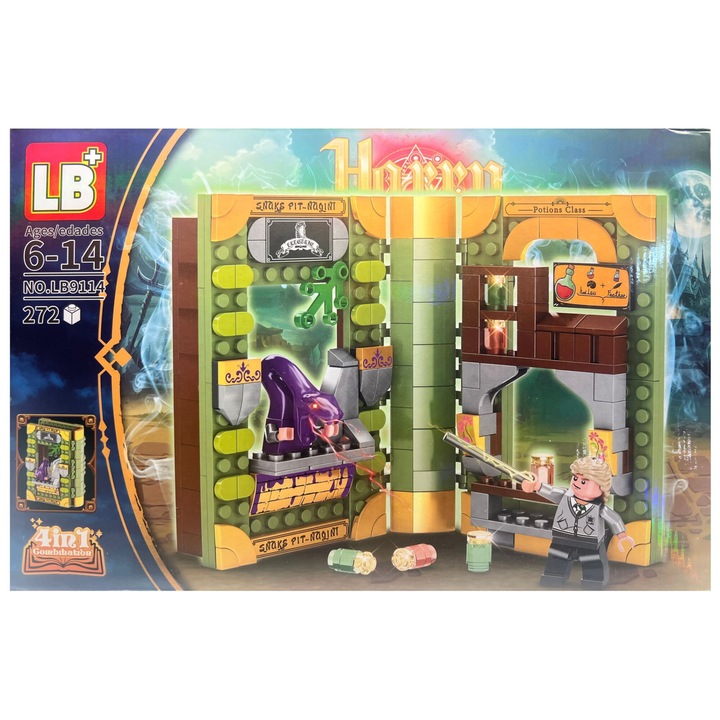 OEM Harry Magic Építőkészlet, Snake Pit könyv, 272 db, többszínű