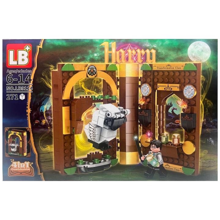 OEM Harry Magic Építőkészlet, Hedwig Baglyos könyv, 271 darab, többszínű