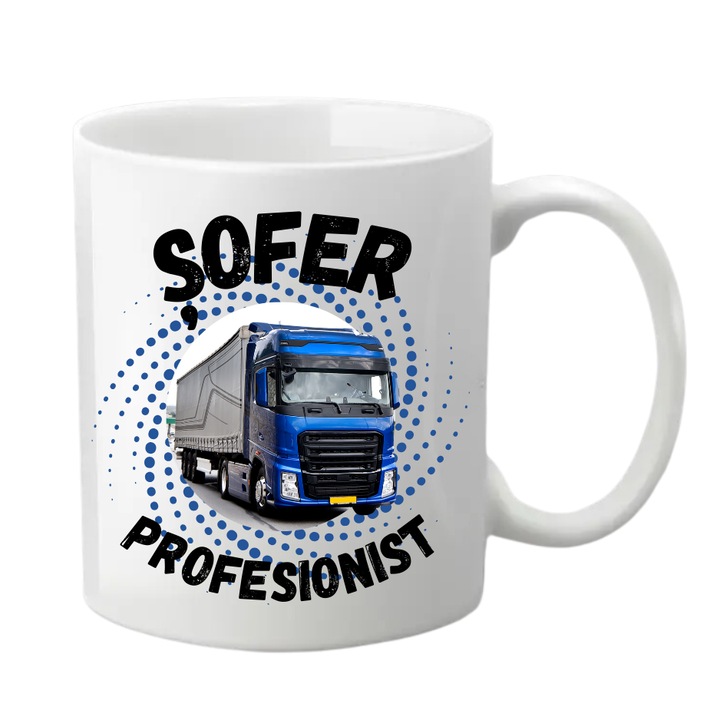 Cana personalizata - Sofer profesionist, alba, 330 ml, v2