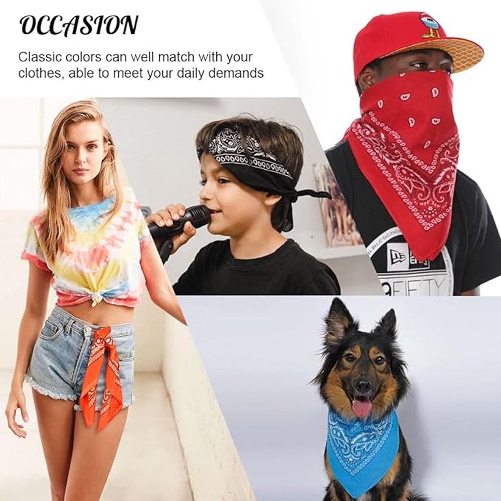 小物 night wear sports club bandana Set 12 Bandana multifunctionala, Axroad Mall, Geometric, Cu