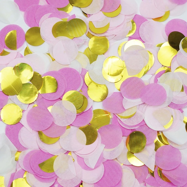 Set bulinute confetti, Roz Deschis cu Auriu