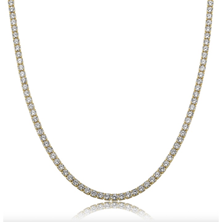 Colier Tennis la Baza Gatului, placat cu Aur 14k cu Pietre din Cubic Zirconiu