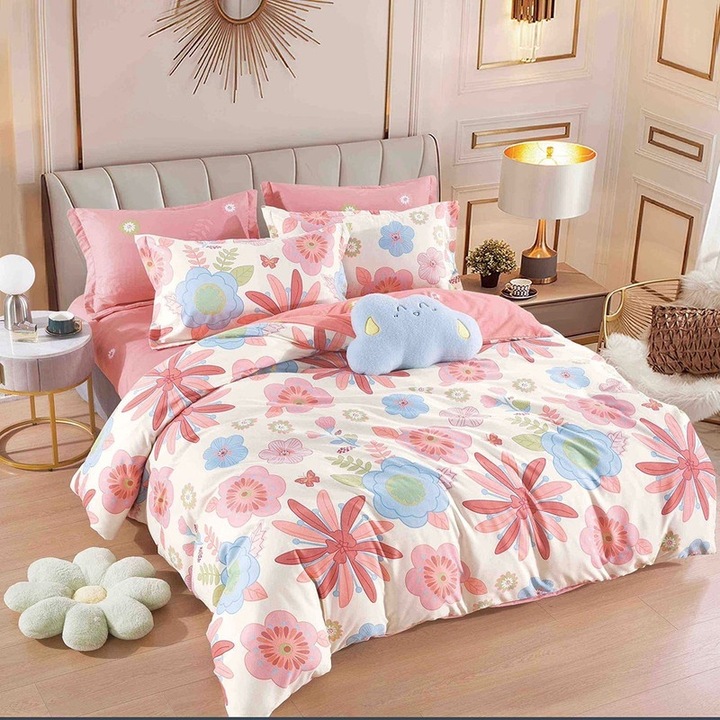 Lenjerie de Pat, Finet Premium, Cu Elastic, 6 Piese, 180x200, FNTJDH9