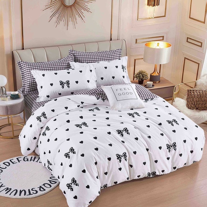 Lenjerie de Pat, Finet Premium, Cu Elastic, 6 Piese, 180x200, FNTJDH17